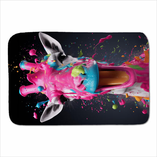 Splashart Giraffe Face Pink Sherpa Blanket