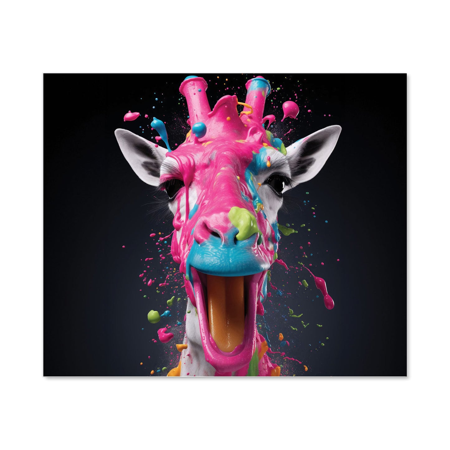 Splashart Giraffe Face Pink Kitchen Splashback