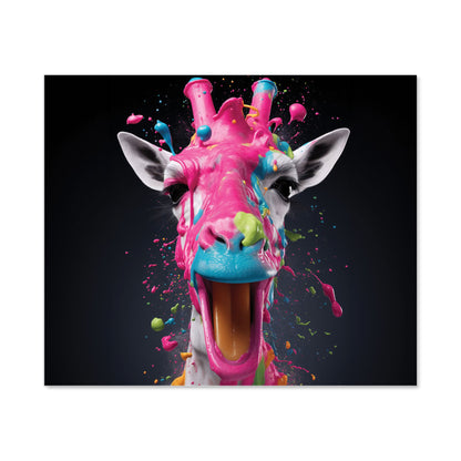 Splashart Giraffe Face Pink Kitchen Splashback