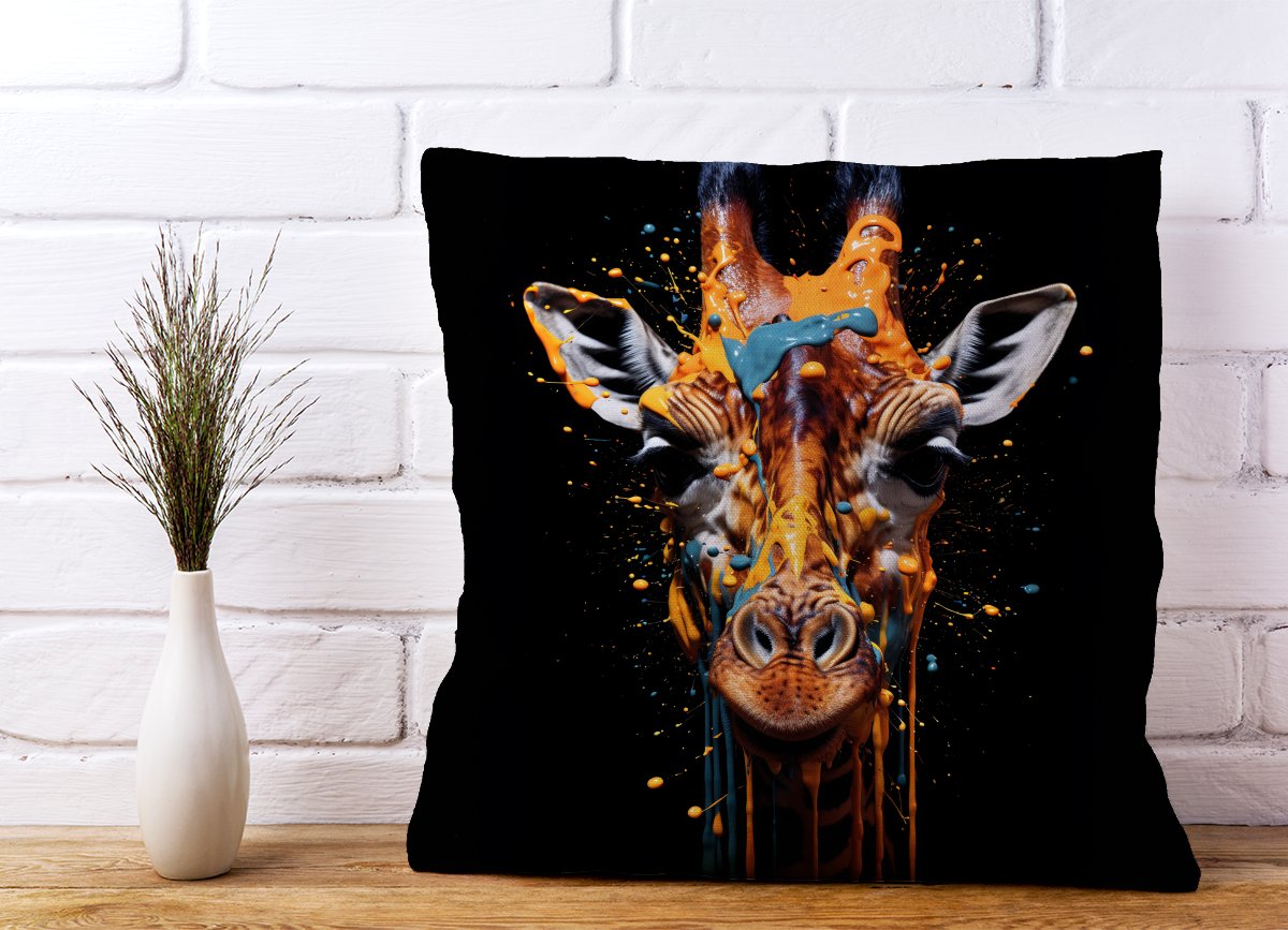 Giraffe Face Splashart Cushions