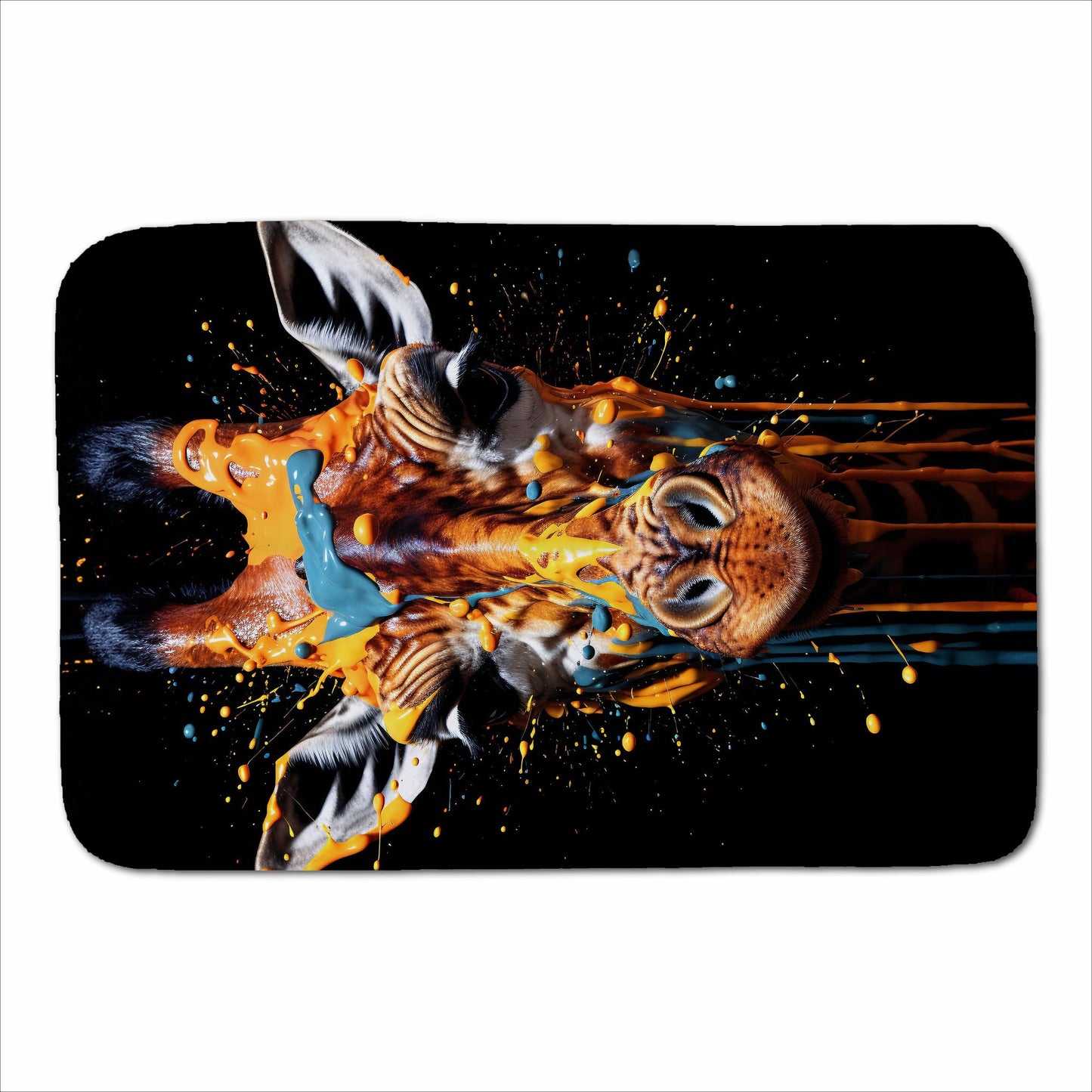 Giraffe Face Splashart Sherpa Blanket