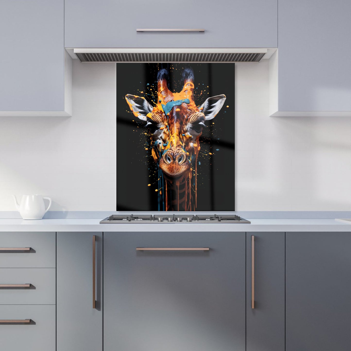 Giraffe Face Splashart Kitchen Splashback