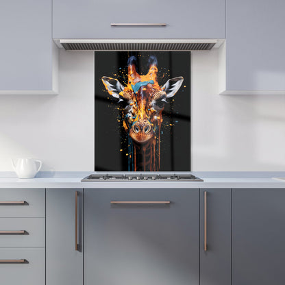 Giraffe Face Splashart Kitchen Splashback