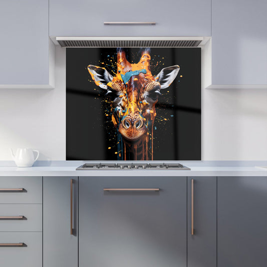 Giraffe Face Splashart Kitchen Splashback