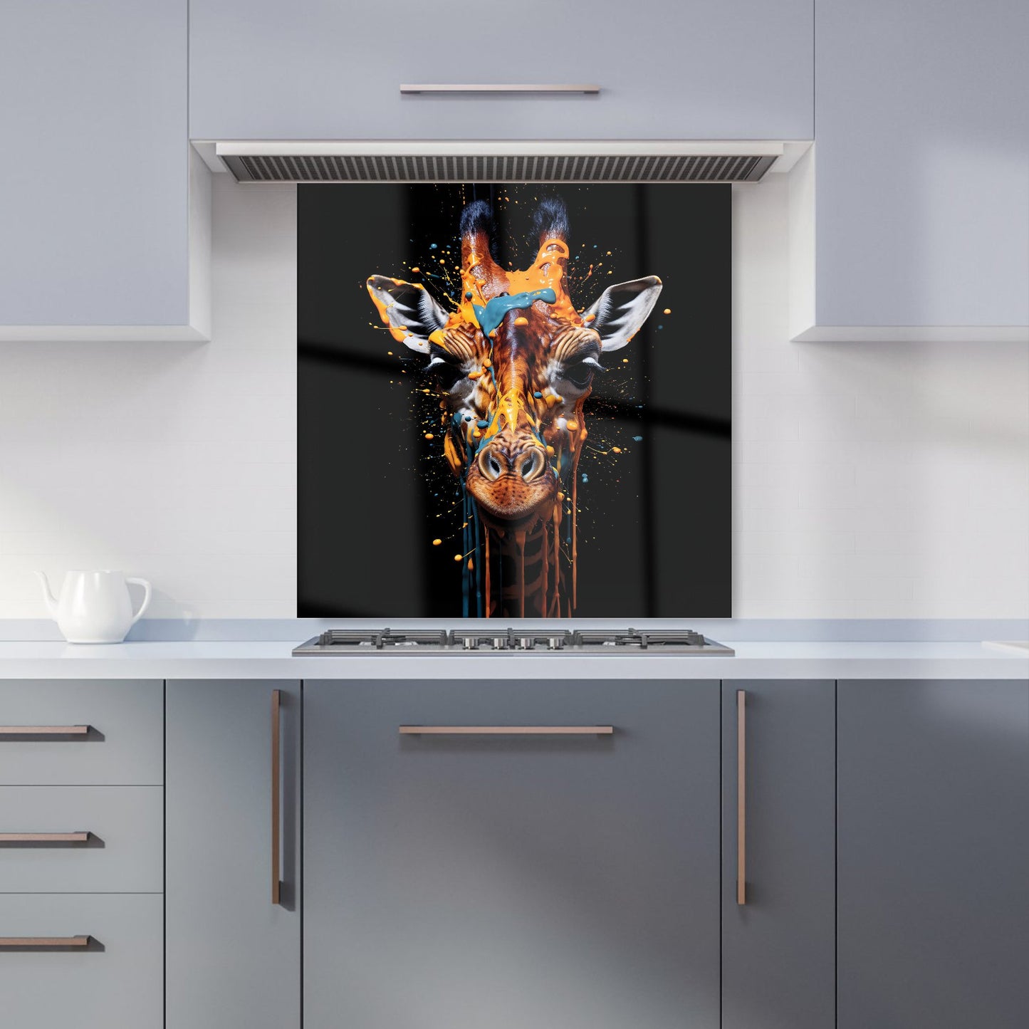 Giraffe Face Splashart Kitchen Splashback
