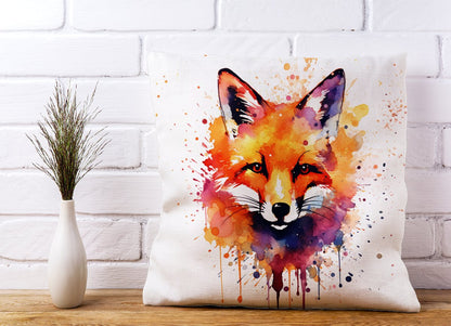 Watercolour Splashart Fox Face Cushions