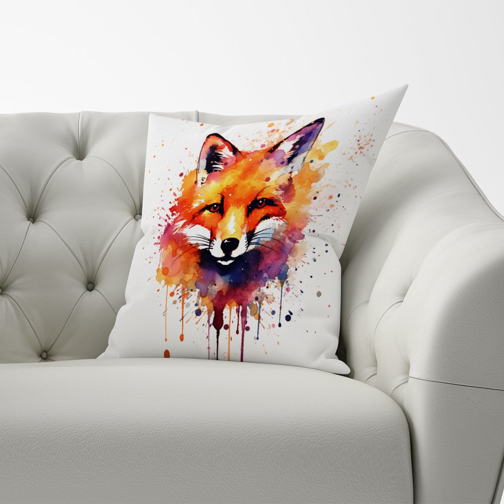 Watercolour Splashart Fox Face Cushions