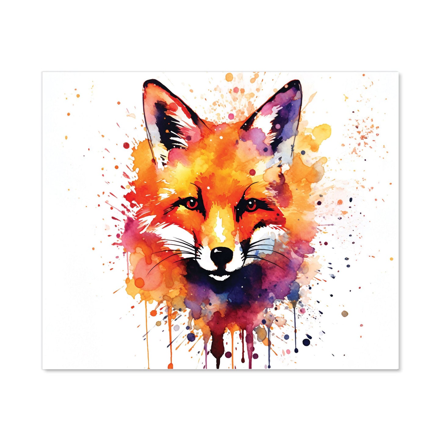Watercolour Splashart Fox Face Kitchen Splashback