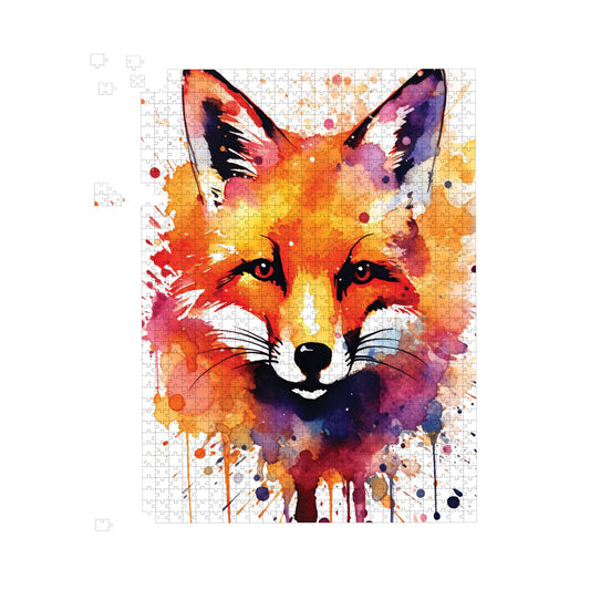 Watercolour Splashart Fox Face Jigsaw Puzzle