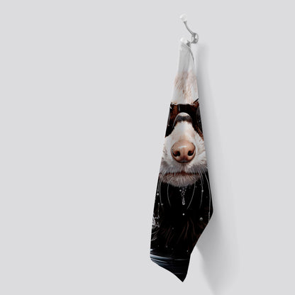 Splashart Ferret With Glasses Tea Towel