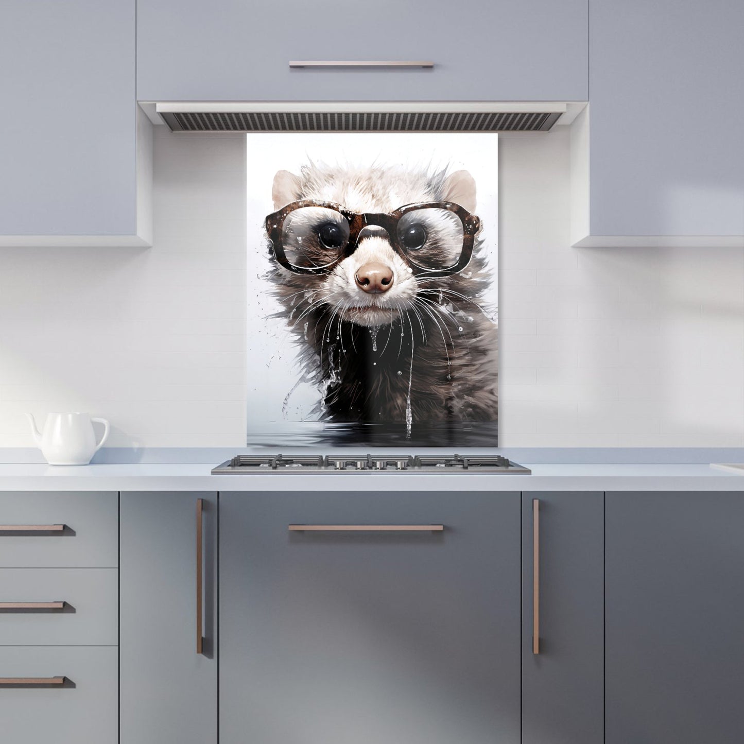 Splashart Ferret With Glasses Kitchen Splashback