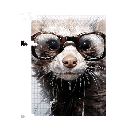Splashart Ferret With Glasses Jigsaw Puzzle