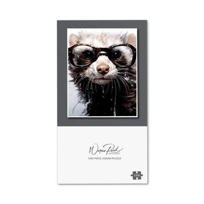 Splashart Ferret With Glasses Jigsaw Puzzle