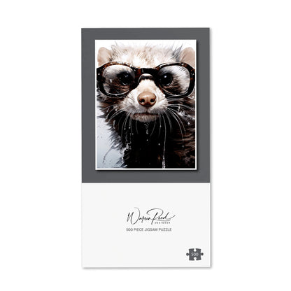 Splashart Ferret With Glasses Jigsaw Puzzle