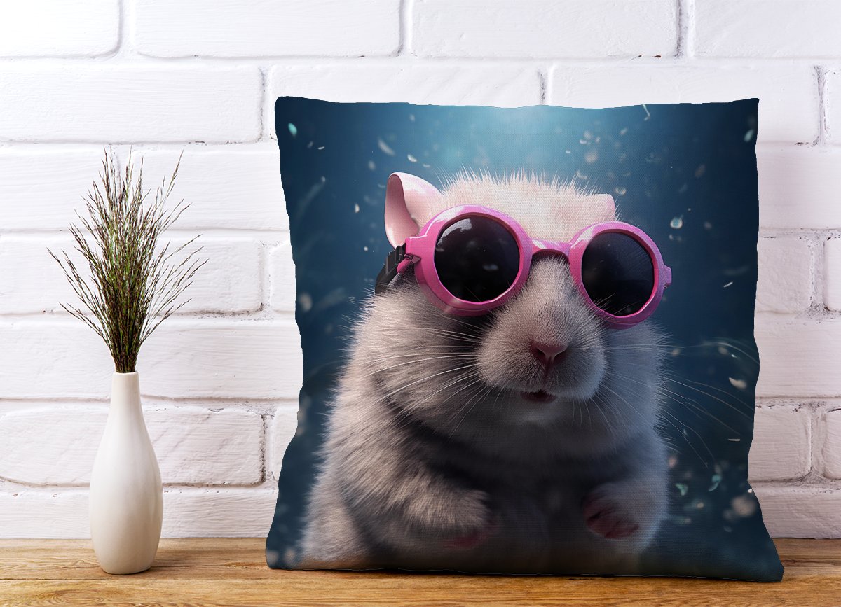 Splashart DoorMouse with Pink Glasses Cushions