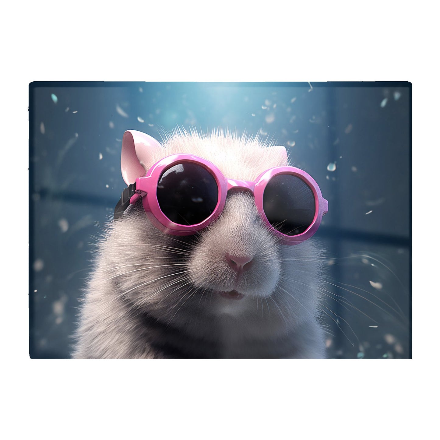 Splashart Doormouse With Pink Glasses Glass Chopping Board