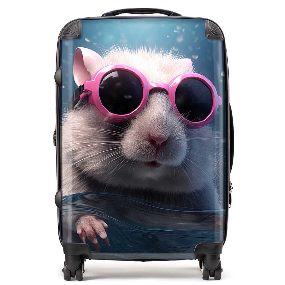 Splashart DoorMouse with Pink Glasses Suitcase