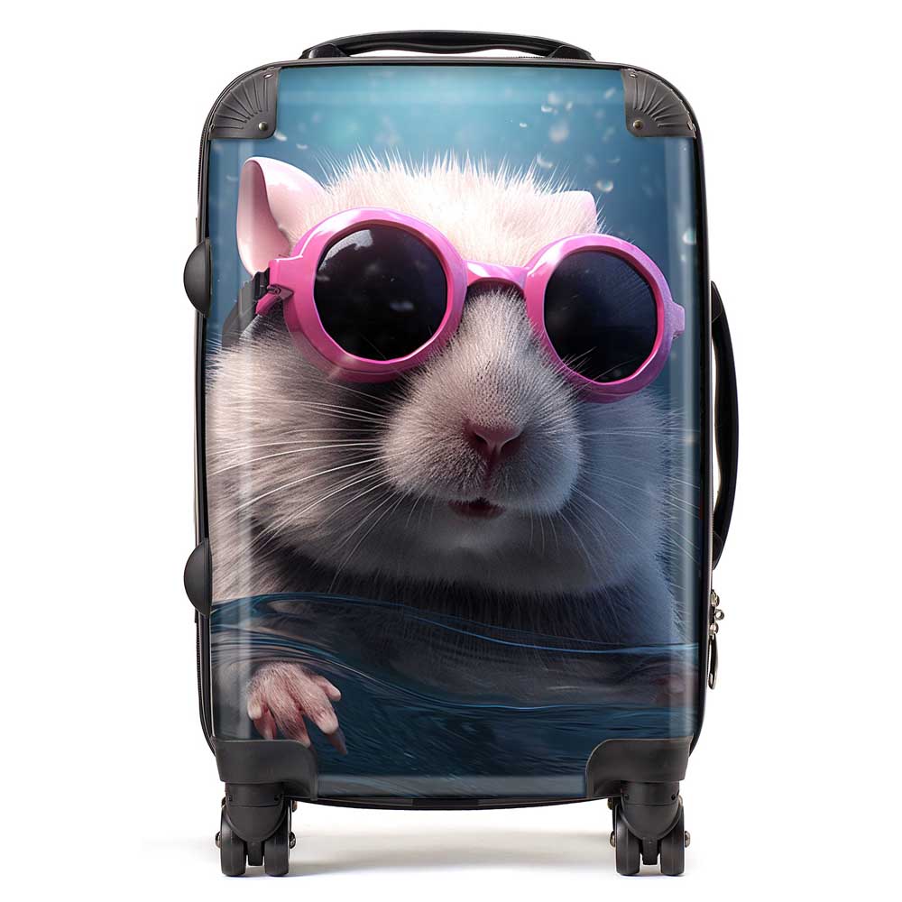 Splashart DoorMouse with Pink Glasses Suitcase