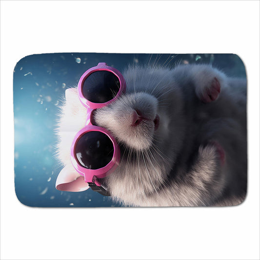Splashart DoorMouse with Pink Glasses Sherpa Blanket