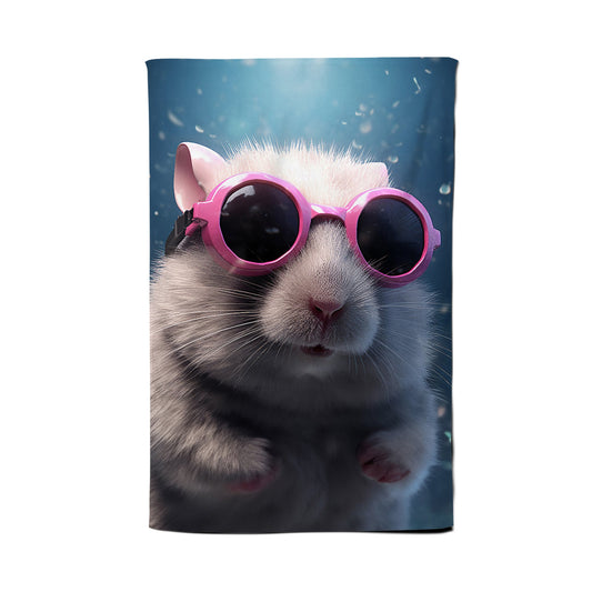 Splashart DoorMouse with Pink Glasses Tea Towel