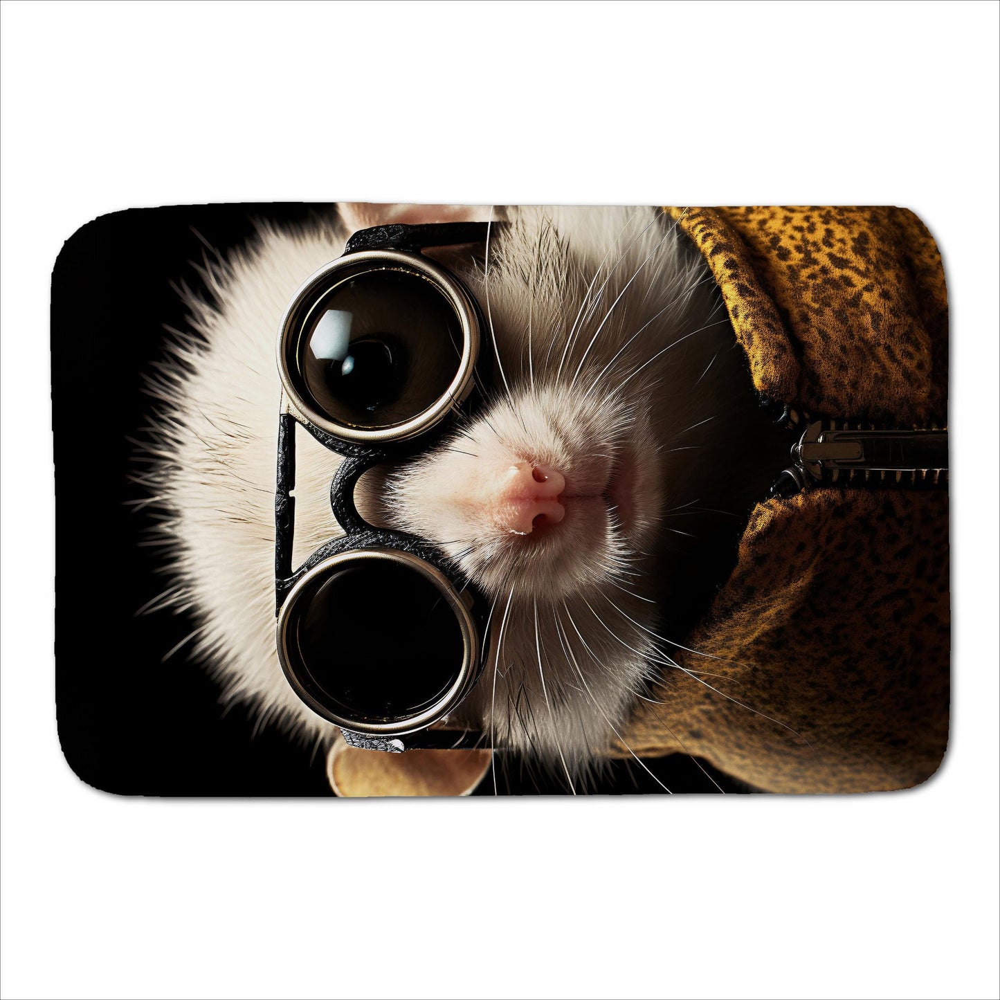 Realistic Doormouse with Glasses Sherpa Blanket