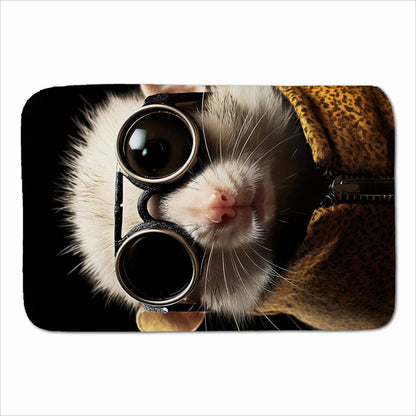 Realistic Doormouse with Glasses Sherpa Blanket