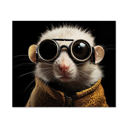 Realistic Doormouse with Glasses Kitchen Splashback