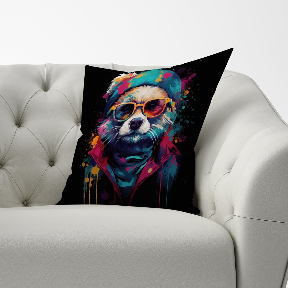Multi Coloured Splashart Dog Cushions