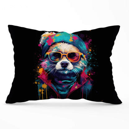 Multi Coloured Splashart Dog Cushions