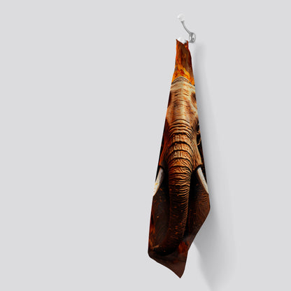 Splashart Elephant and fire Tea Towel