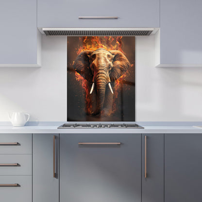 Splashart Elephant and fire Kitchen Splashback