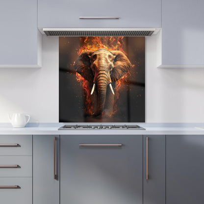 Splashart Elephant and fire Kitchen Splashback