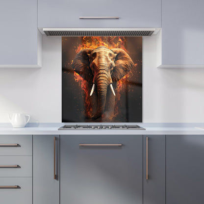 Splashart Elephant and fire Kitchen Splashback