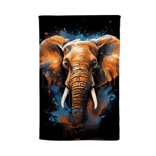Splashart Elephant Blue Tea Towel