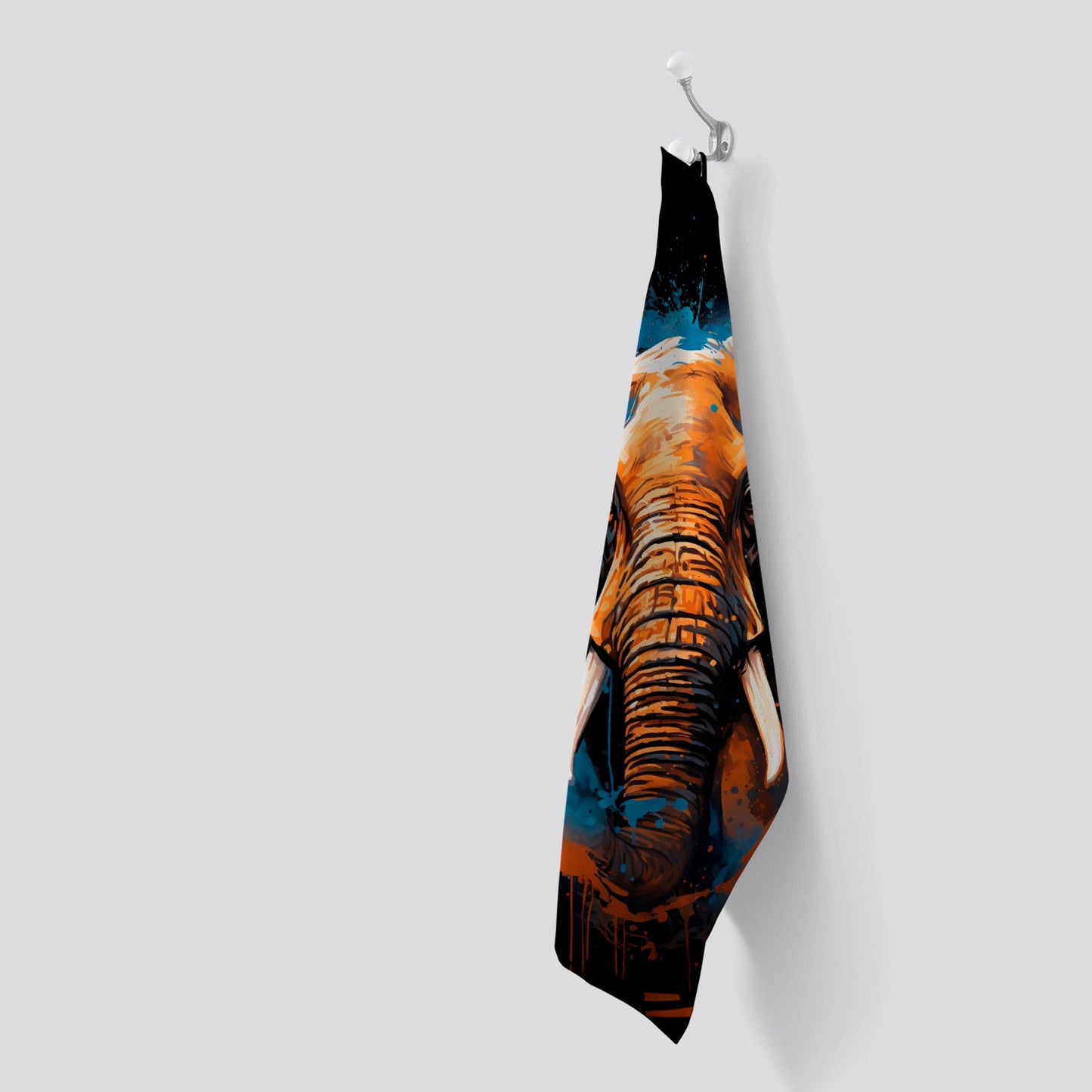 Splashart Elephant Blue Tea Towel