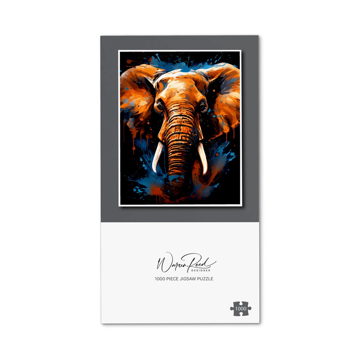 Splashart Elephant Blue Jigsaw Puzzle