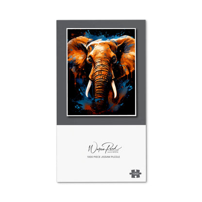 Splashart Elephant Blue Jigsaw Puzzle