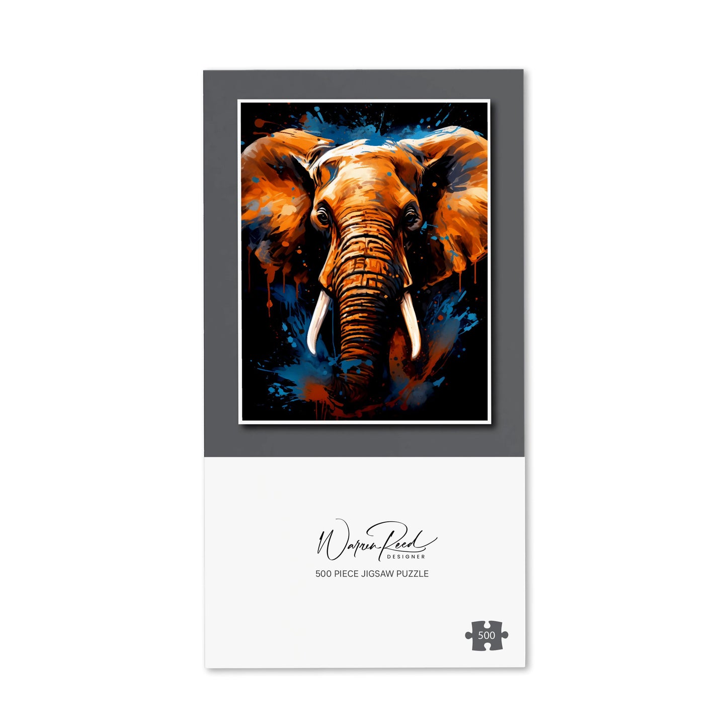 Splashart Elephant Blue Jigsaw Puzzle