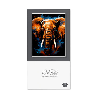 Splashart Elephant Blue Jigsaw Puzzle