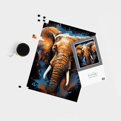 Splashart Elephant Blue Jigsaw Puzzle