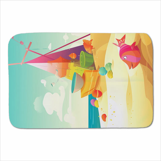 Fish On A Beach Holiday Sherpa Blanket