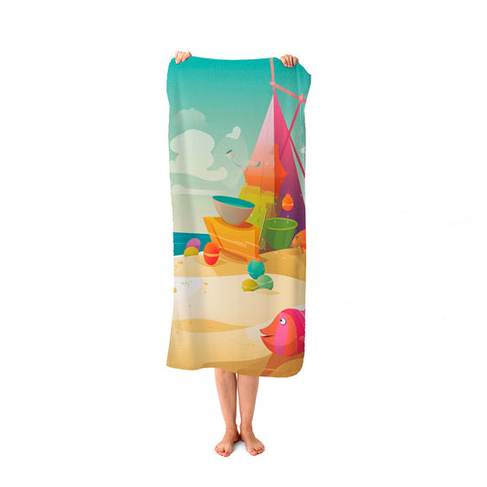 Fish On A Beach Holiday Beach Towel