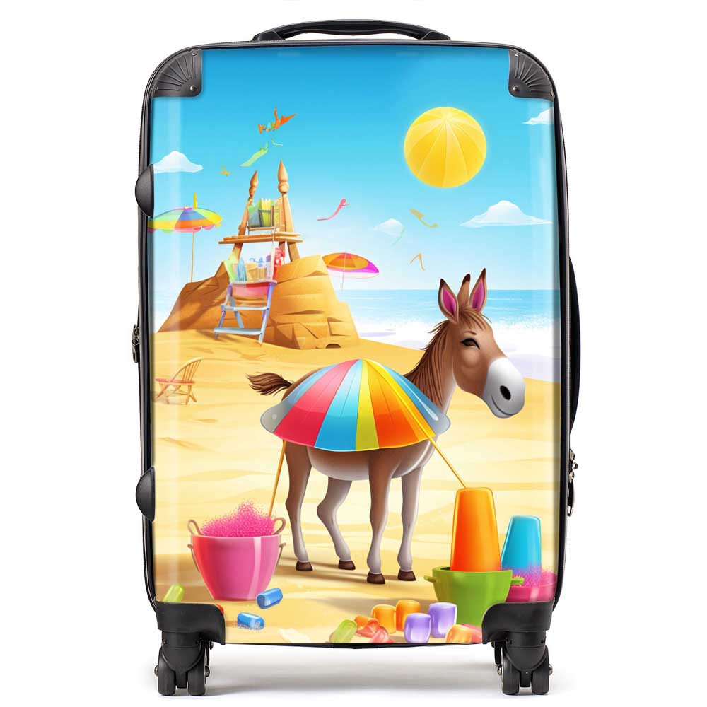 Donkey On A Beach Holiday Suitcase