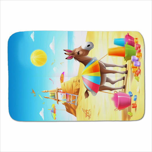 Donkey On A Beach Holiday Sherpa Blanket