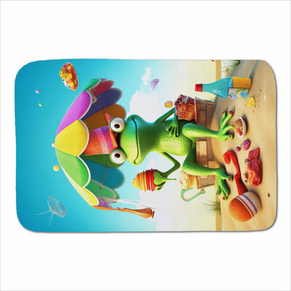 Frog On A Beach Holiday Sherpa Blanket