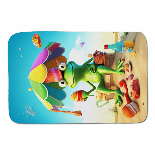 Frog On A Beach Holiday Sherpa Blanket