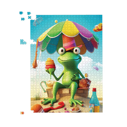 Frog On A Beach Holiday Jigsaw Puzzle