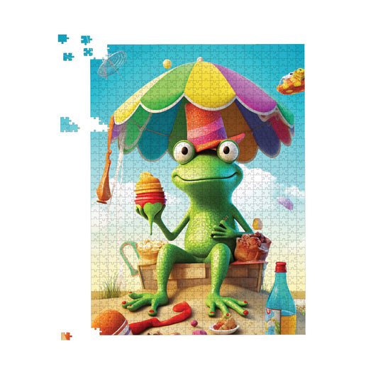 Frog On A Beach Holiday Jigsaw Puzzle