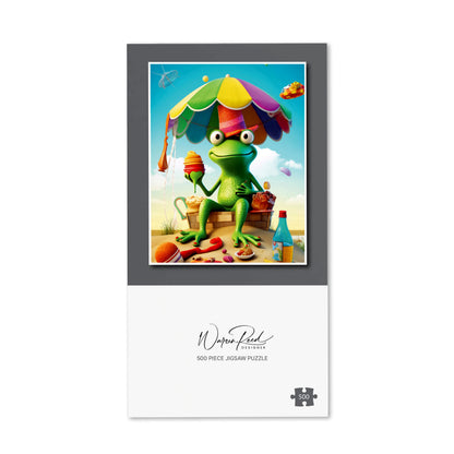 Frog On A Beach Holiday Jigsaw Puzzle