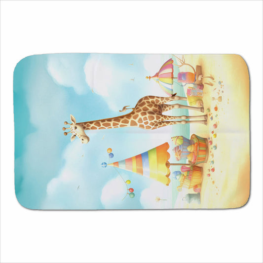 Giraffe On A Beach Holiday Sherpa Blanket